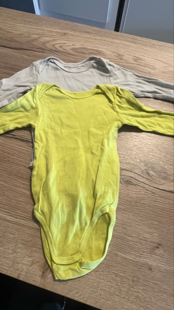 Lot de 2 body bébé manches longues