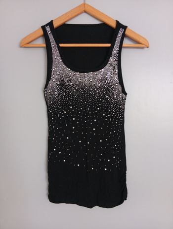 Débardeur noir strass t36/38