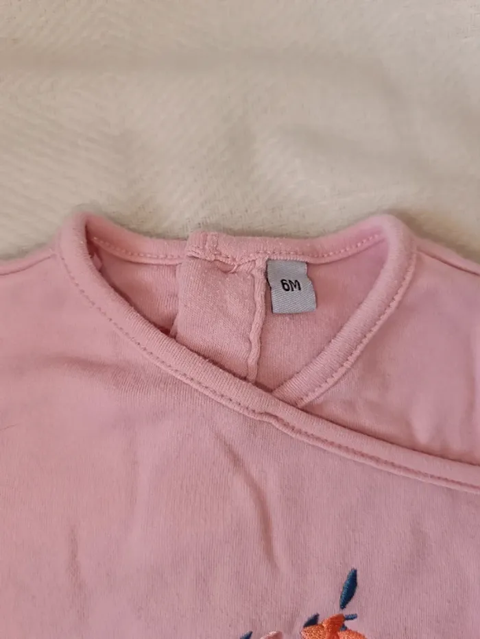 🎀 jolie petit pull rose motif fleur taille 6 mois 🎀 - photo numéro 3