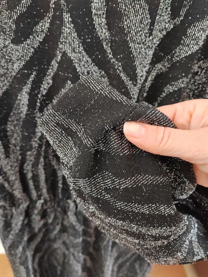 🖤Robe brillante noire et argent fête T36 Camaïeu - photo numéro 4