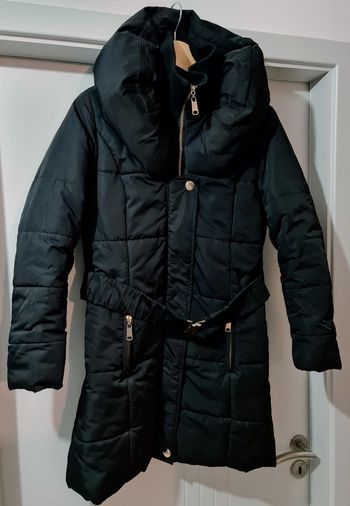 T. 36 (S) - Manteau long DERHY noir – chaud, élégant, excellent état