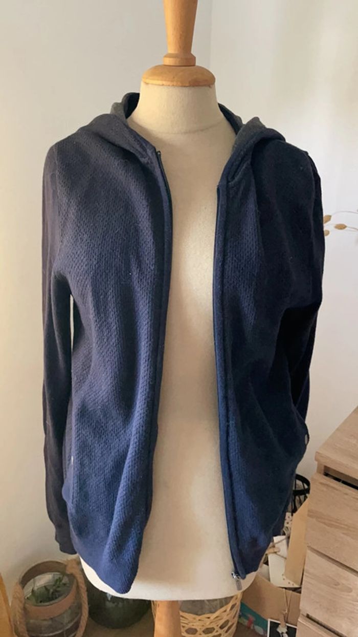 Gilet zippé à capuche bleu - Devred - taille S