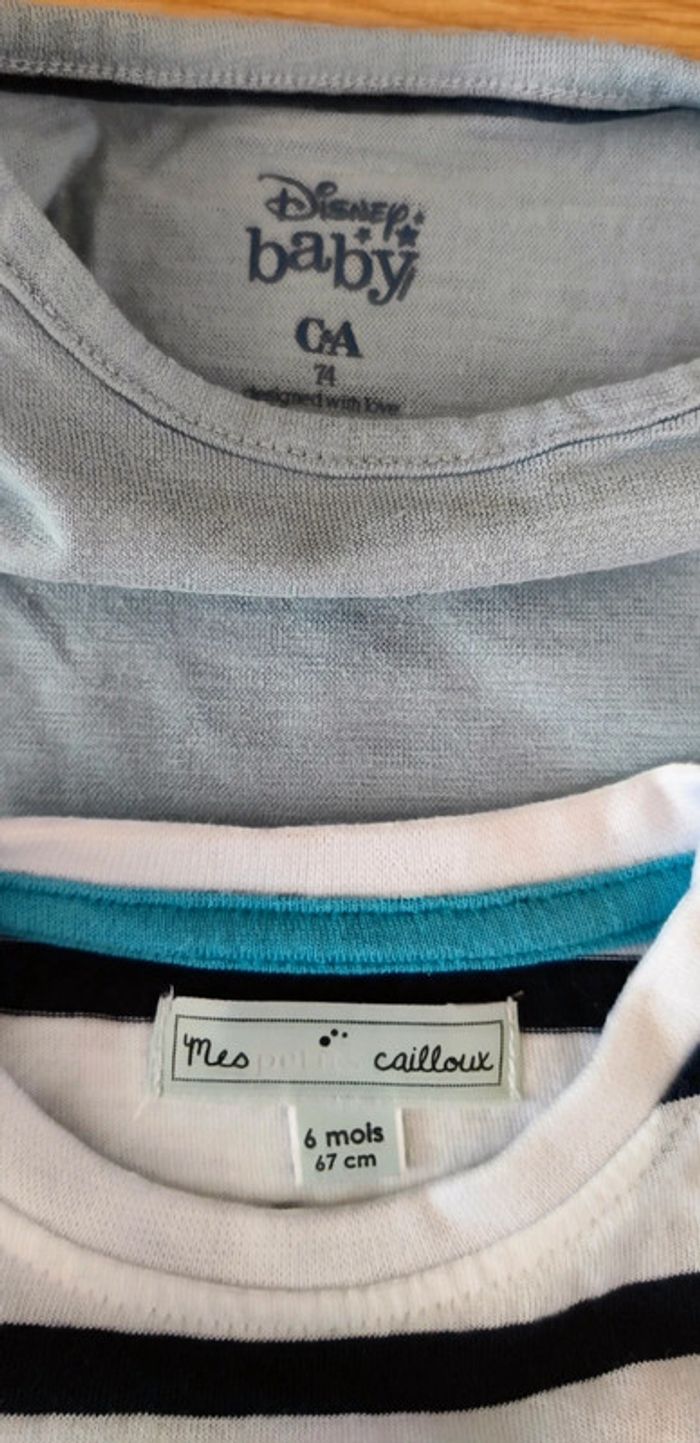 8 tee-shirts Disney 🧸 Peanuts🐶 et petits cailloux 6 - 9 mois 💞 - photo numéro 11