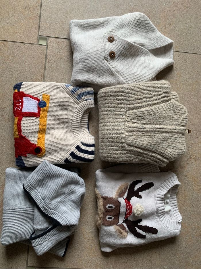 Lot de 5 pulls hiver 3/4 ans