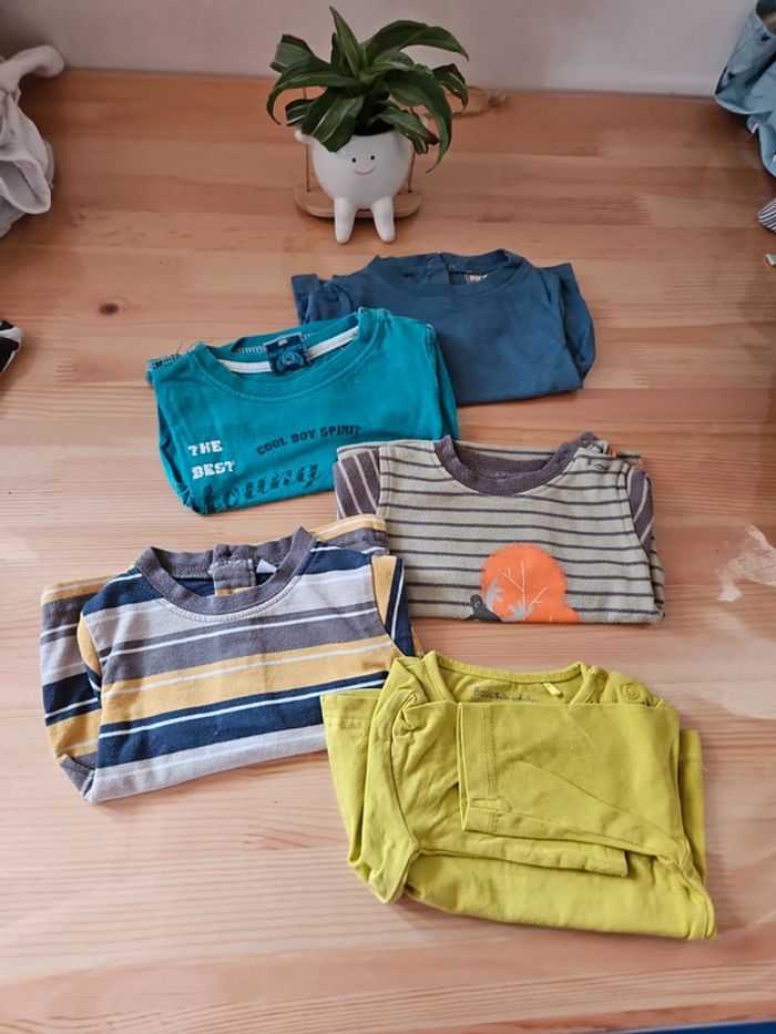 Lot de 5 tee shirt manche longue bébé garçon 3 mois