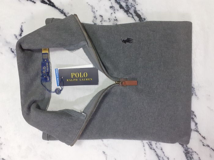 Pull half zip Ralph Lauren - Taille M - Couleur gris logo brodé noir - Neuf - photo numéro 1