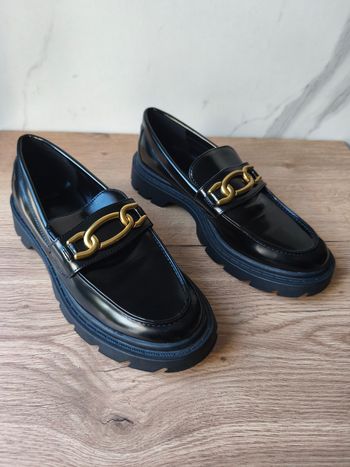 Mango chaussures mocassins à chaîne noir/black pointure 38