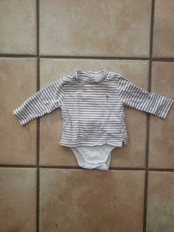 Body manches longues haut intégré 1 mois