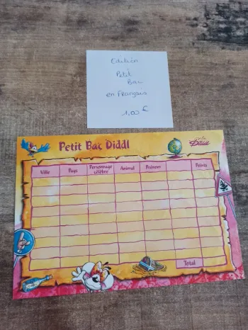 Feuille Diddl édition petit bac 1,00€