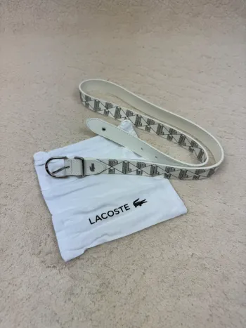 Ceinture Lacoste Monogramme Blanche Neuve