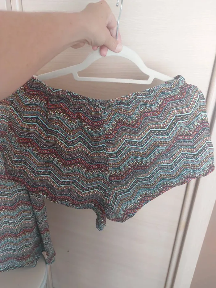 Ensemble robe/shorty imprimé bordeaux multicolore - photo numéro 4