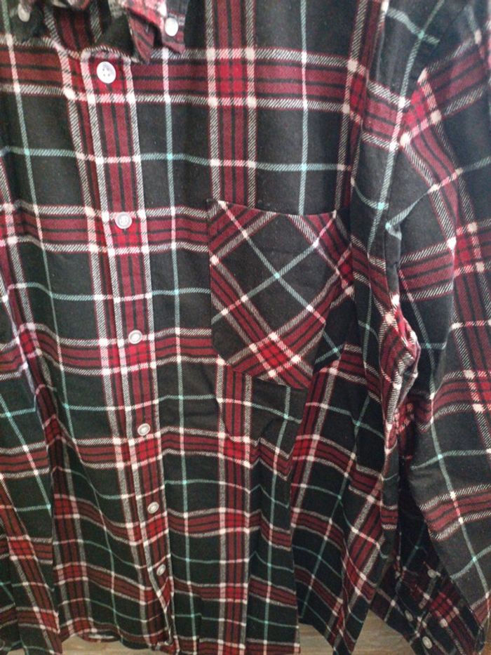 Chemise à carreaux bordeaux Tissaia XXL - photo numéro 2