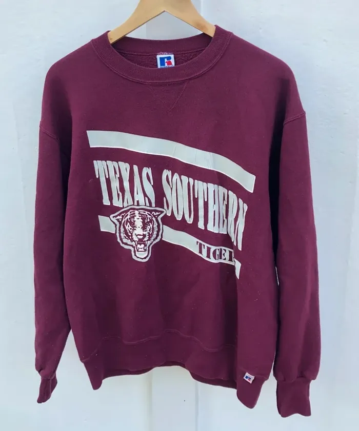 Russell Athletic Texas Southern Tigers University sweater crewneck made in USA 🇺🇸 Mens L