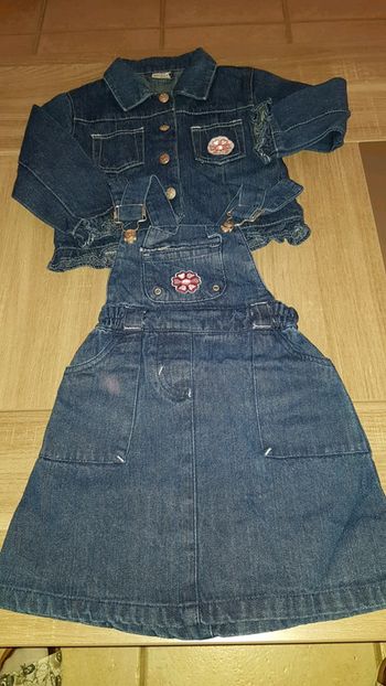 Ensemble robe jean et veste jean fille