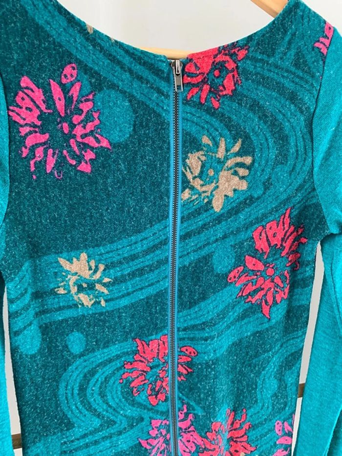 Robe La Fiancée du Mekong rose et bleu clair taille S - photo numéro 5