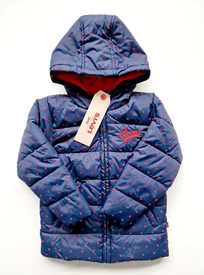 Levi's - Doudoune / veste / manteau doublé polaire, manches longues avec capuche - Neuve ! (3 ans)