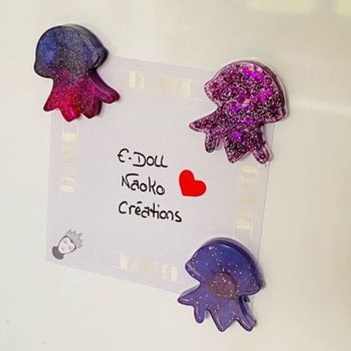 Set lot 3 magnets poulpy octopus Resine