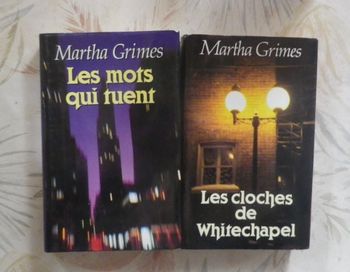 2 MARTHA GRIMES LES MOTS QUI TUENT et LES CLOCHES DE WHITECHAPEL Ed. FRANCE LOISIRS