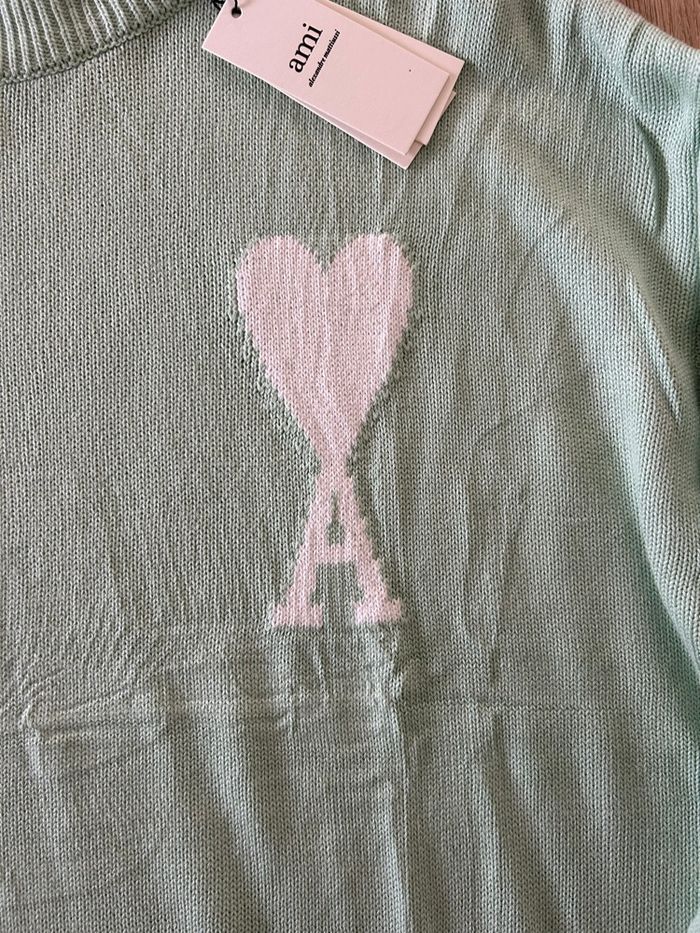 Pull Ami Paris Vert - photo numéro 4