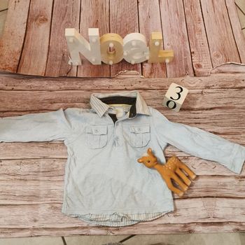 T shirt manche longue bleu ciel obaïbi 3ans