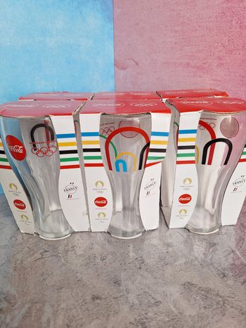Lot de 6 verres coca-cola Jeux Olympique Paris 2024
