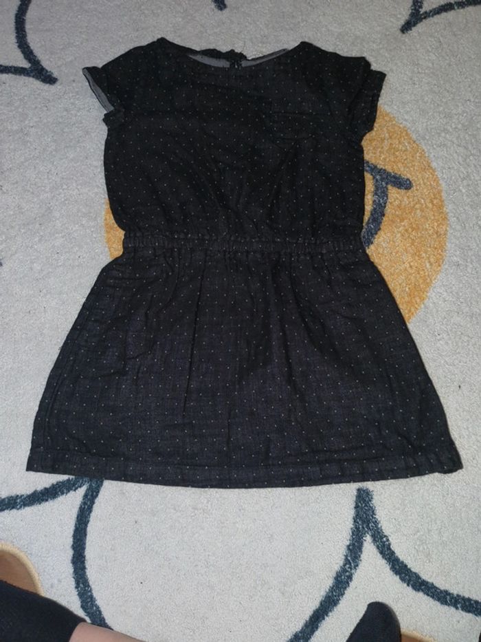 Robe grise pois coton 5 ans fille classique rétro elegante