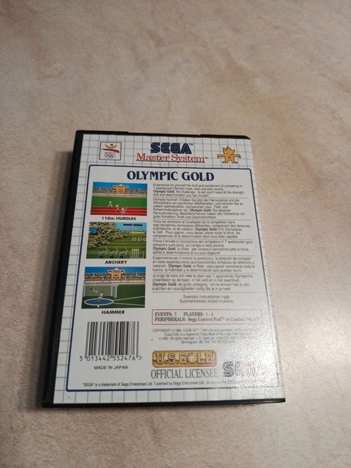 Jeu Olympic gold Barcelona '92 sega Master system - photo numéro 3
