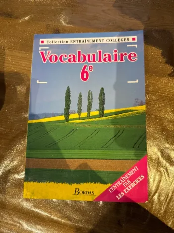 Livre, vocabulaire, sixième