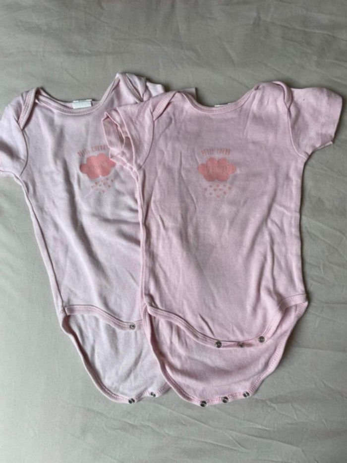 Lot body manches courtes rose 6 mois mots d’enfants