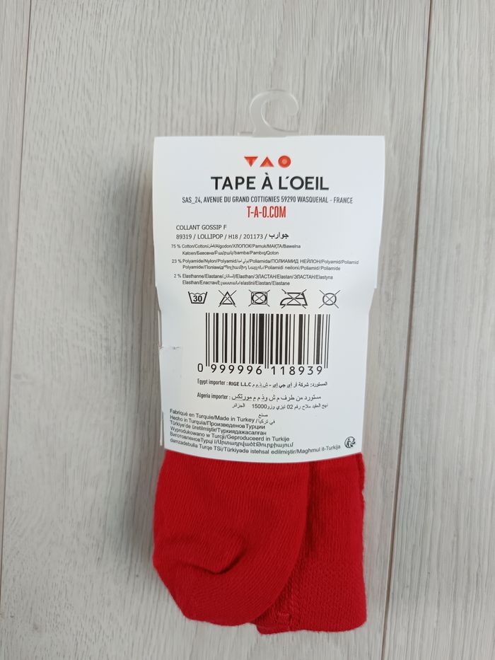 Collants rouge Tape à l'œil TAO neufs - photo numéro 3