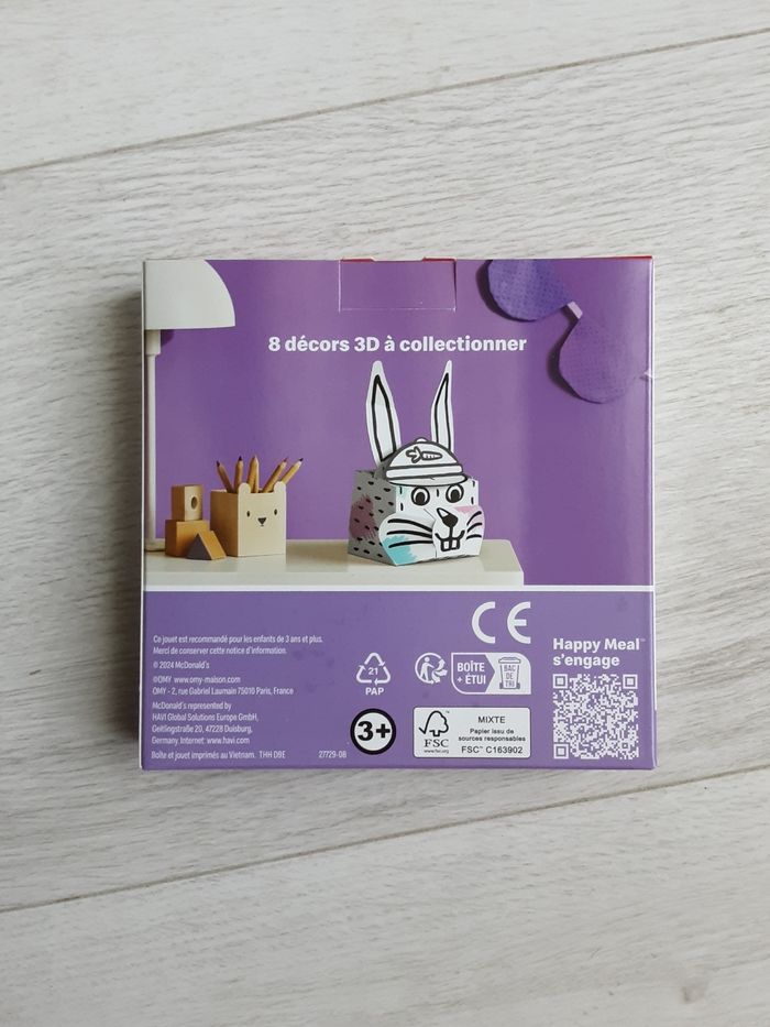 Jeu jouet enfant Happy Meal Mac Donald’s Omy décor 3D Le lapin - photo numéro 2