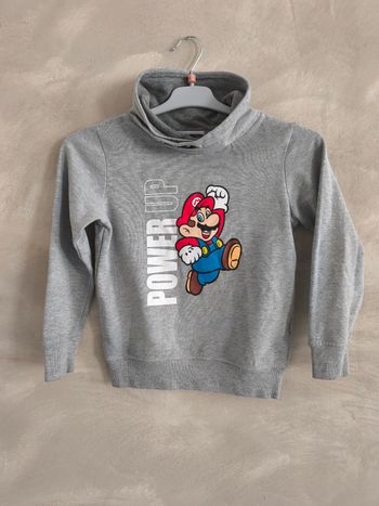 Pull Gris Clair Super Mario taille 8 ans