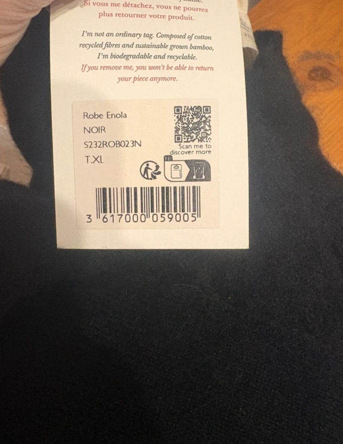 Robe Enola Sézane XL neuf noire - photo numéro 2