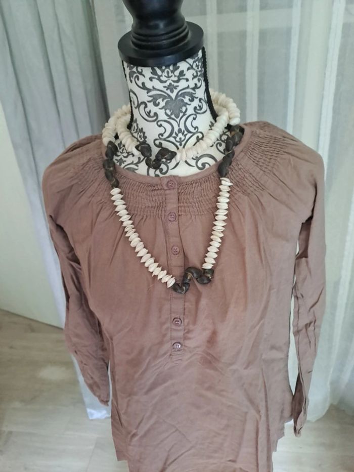 Haut marron coton T 12ans - photo numéro 2