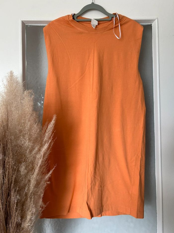robe t-shirt sans manche orange H&M xs neuf