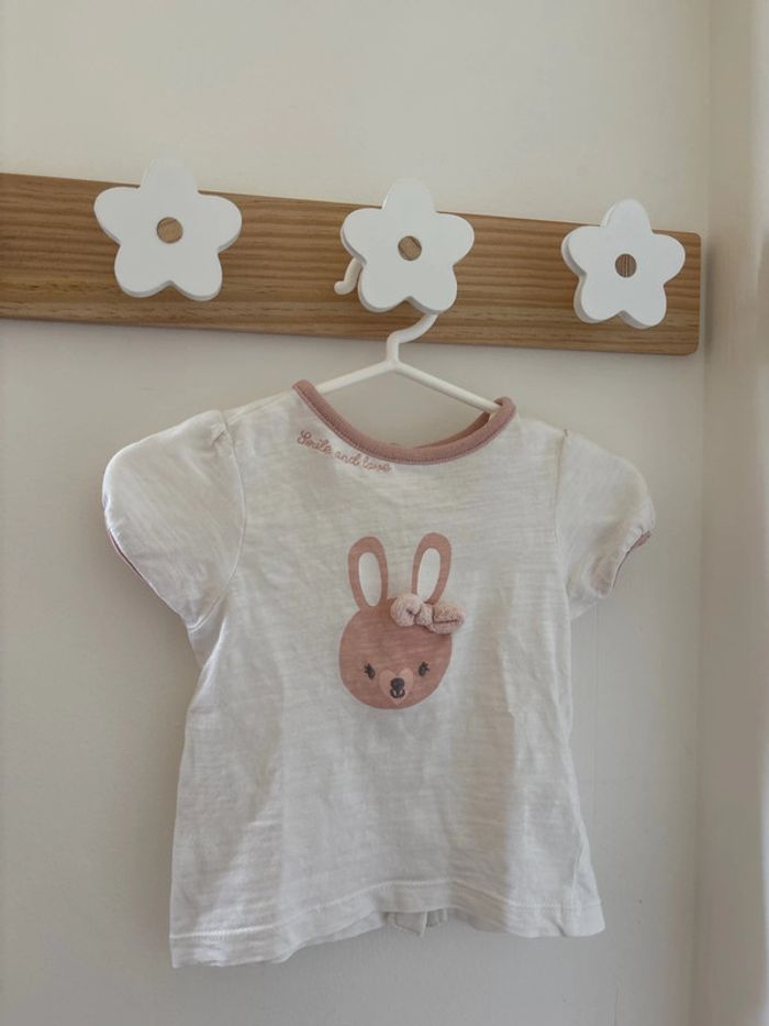 Ensemble short éponge rose + t-shirt lapin Orchestra - photo numéro 2