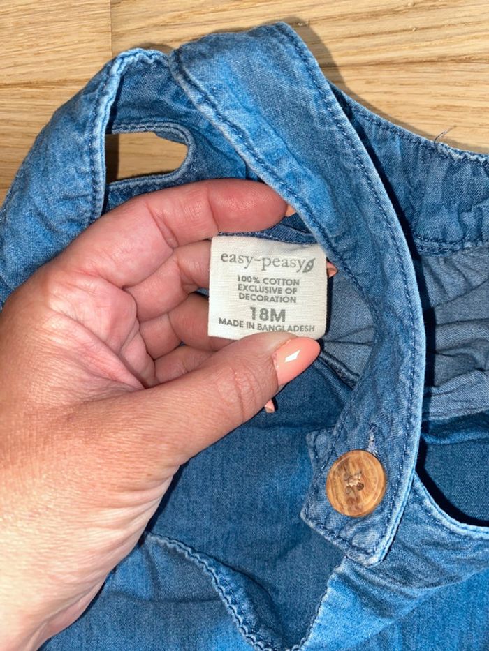 Salopette jeans souple 18 mois mixte - photo numéro 4