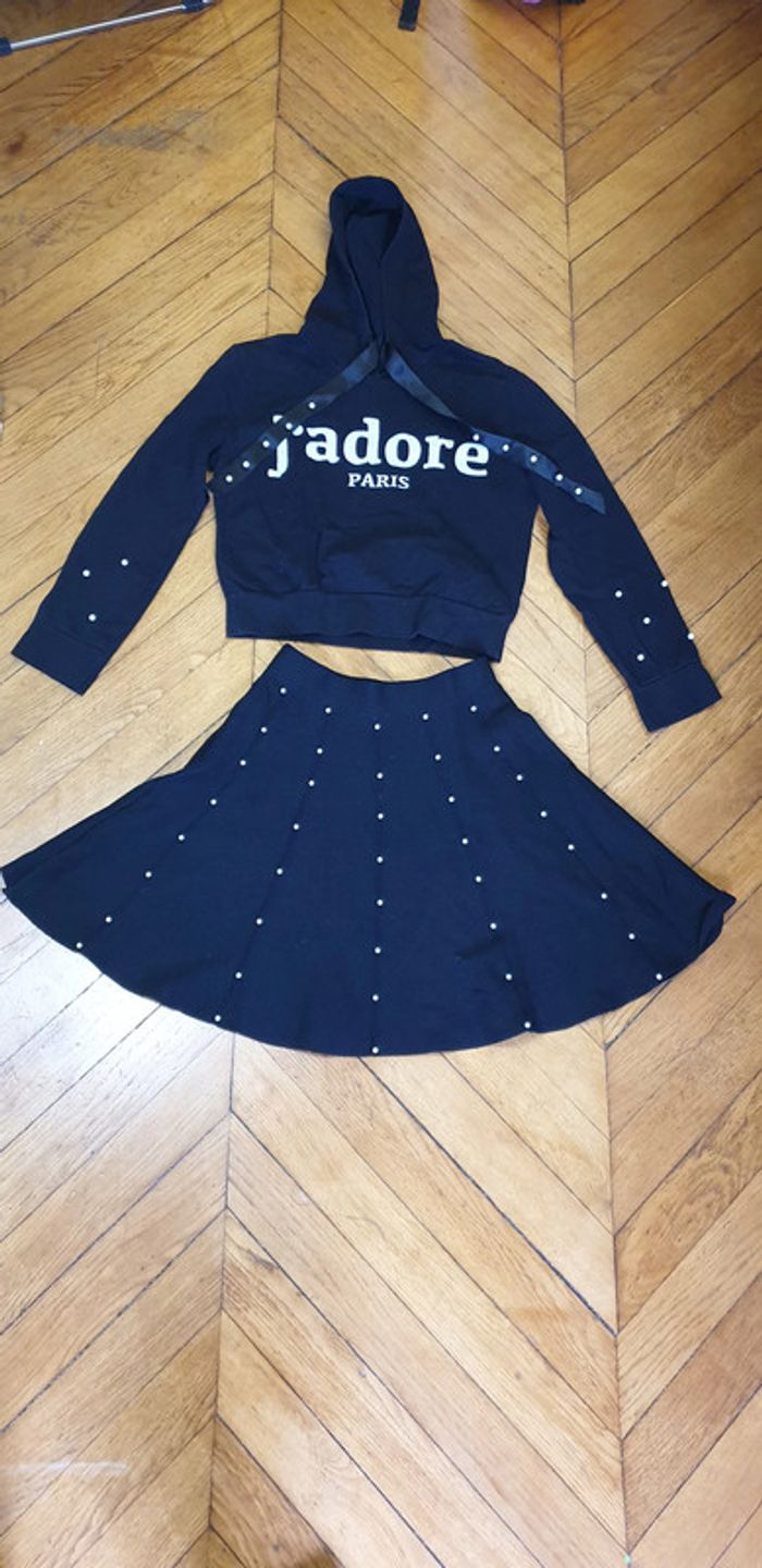 Magnifique crop top noir a perles - photo numéro 3