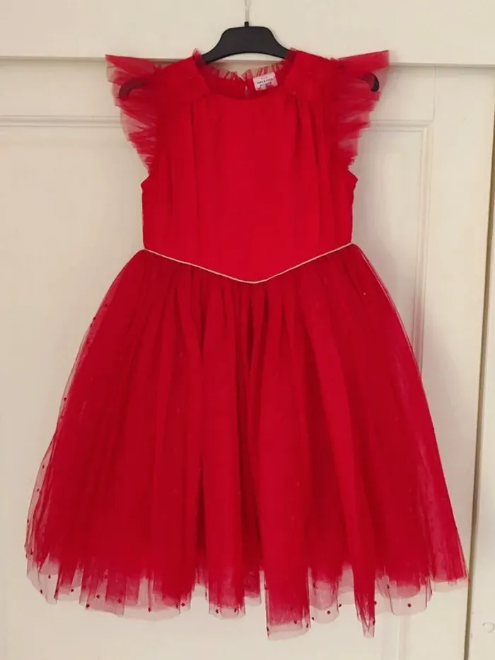 Robe créateur tulle rouge fêtes tao tape à l'oeil 8 ans - photo numéro 6