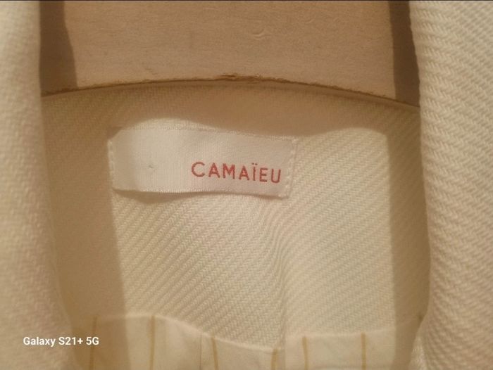 Menteau Droit Crème Camaïeu - photo numéro 2