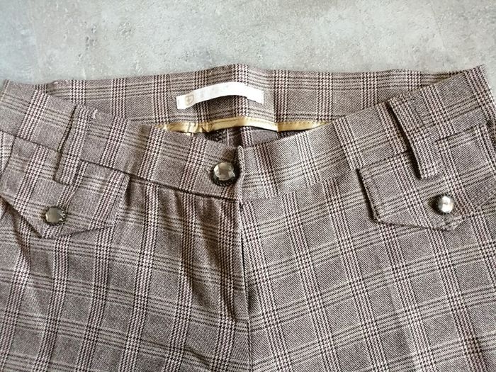 Bermuda à carreaux marron Taille 38 Strass - photo numéro 2