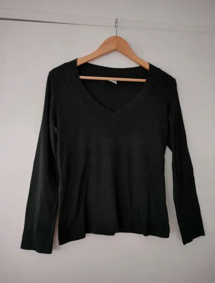 T-shirt noir M&S Mode taille M - photo numéro 6