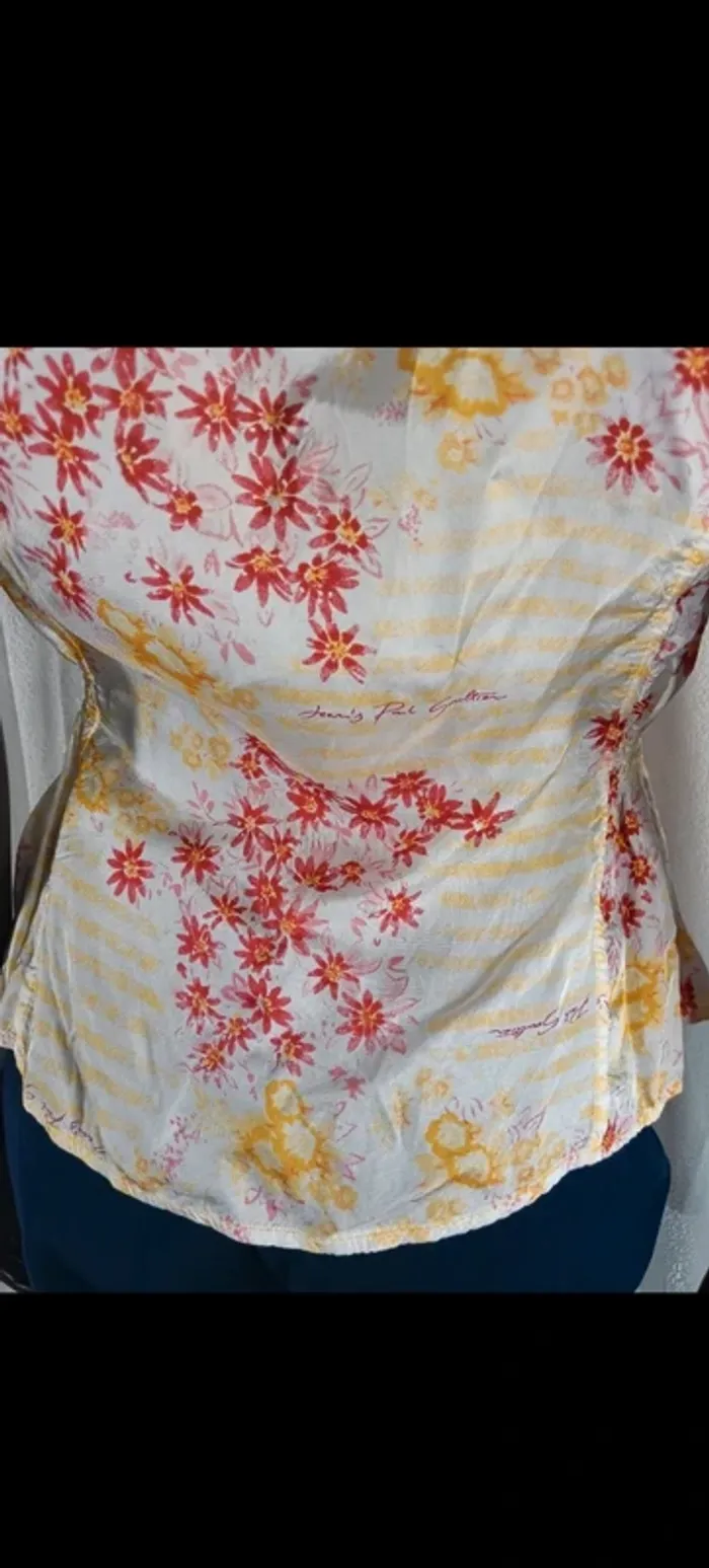 Jean Paul Gaultier | chemisier fleuri | t. S - photo numéro 7