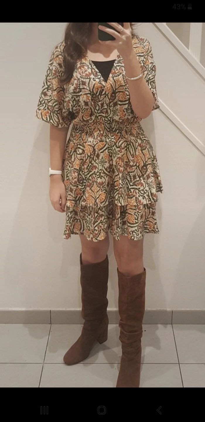 Robe zara courte imprimée - photo numéro 2