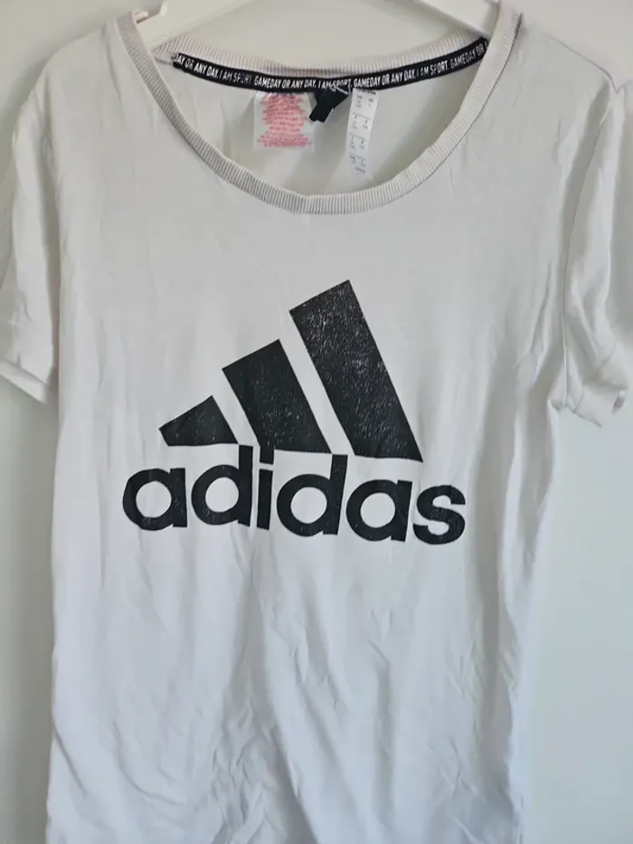 T-shirt blanc adidas fille 14 ans - photo numéro 2