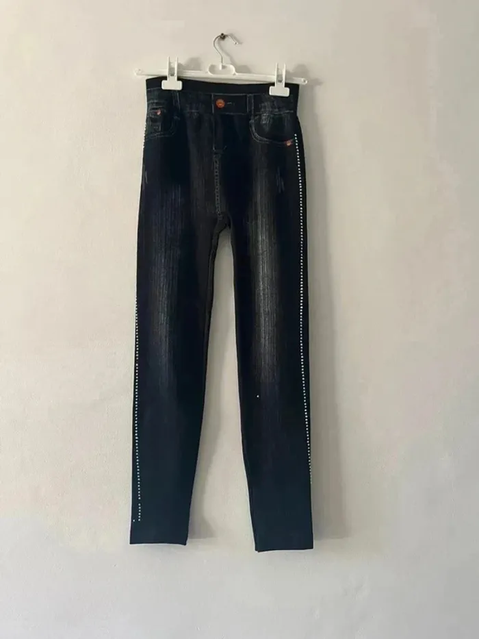Jegging à strass - Taille 36 - photo numéro 2