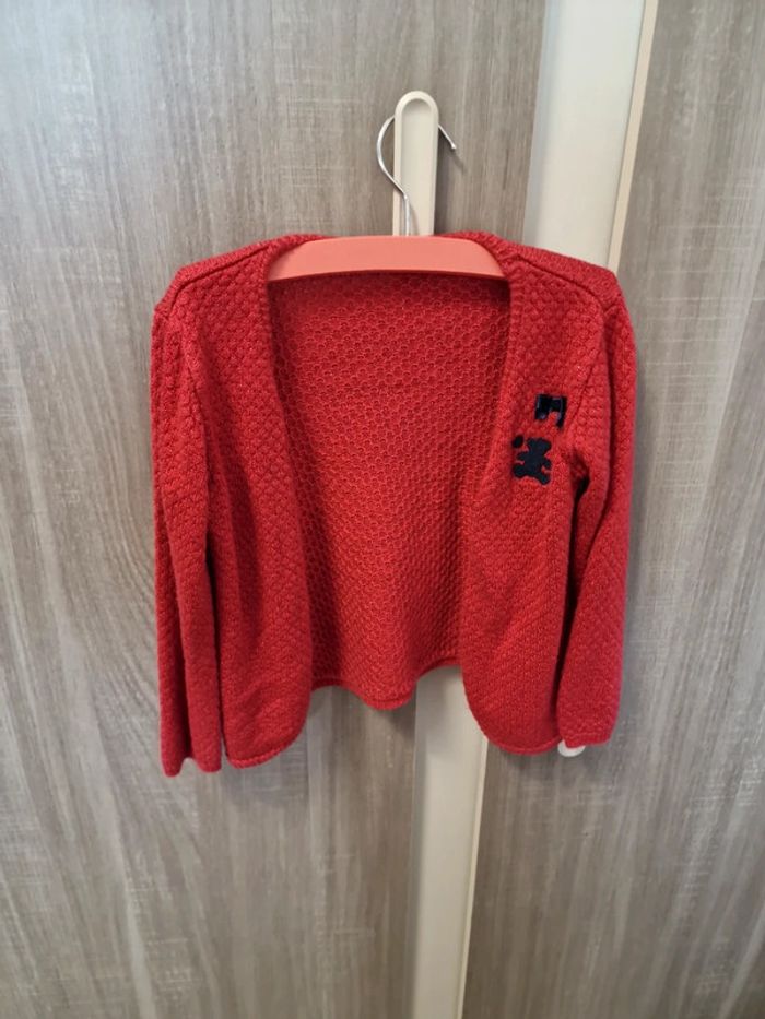 Gilet rouge à paillettes 24 mois