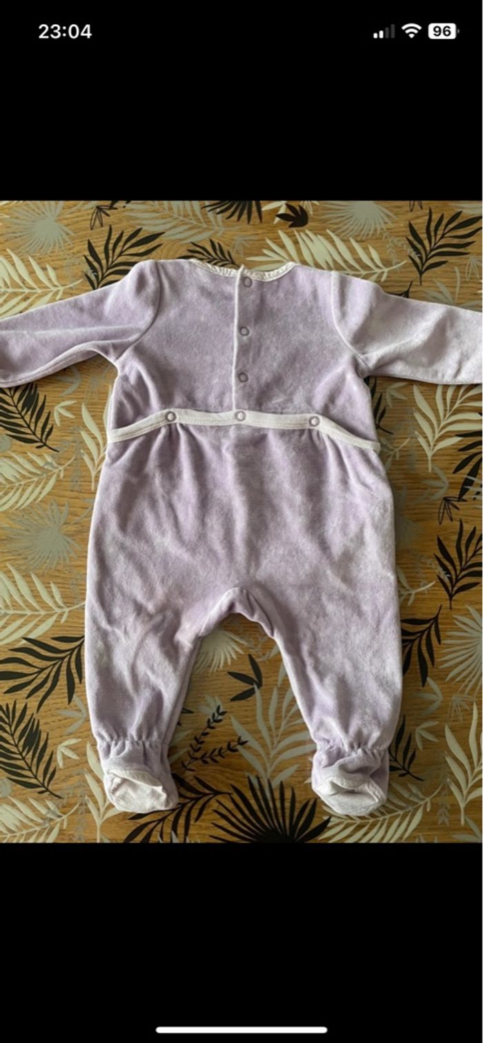 Pyjama 1 pièce lilas petit lapin sergent major bb 3 mois - photo numéro 4