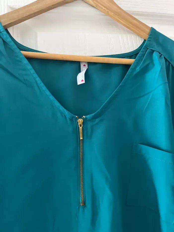 Blouse bleue canard - photo numéro 2