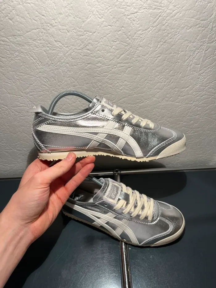 Asics Onitsuka Tiger Mexico 66 Kill Bill Argenté, Blanc, Crème - Style Rétro, Vintage - Taille 37 - photo numéro 3